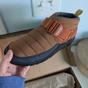Chaco Brown and Black Quilted Slip-On Boots